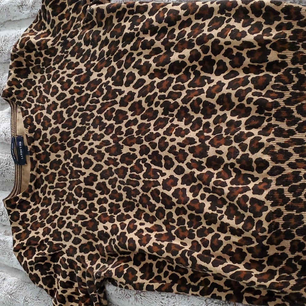 Lands End Leopard Sweater